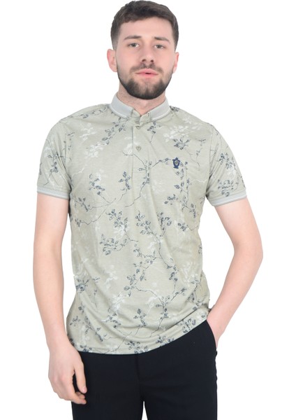 Cengiz Inler Sarmaşık Desenli Erkek Polo Yaka T-Shirt