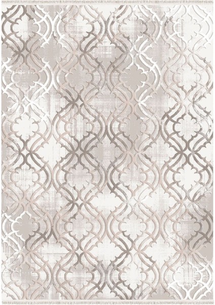 Ipek Mekik Halı Gaspara Gri Bej Çizgi Desen Halı