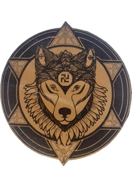 Şaman Kurt - Deri Peç - Arma - Leather Patch