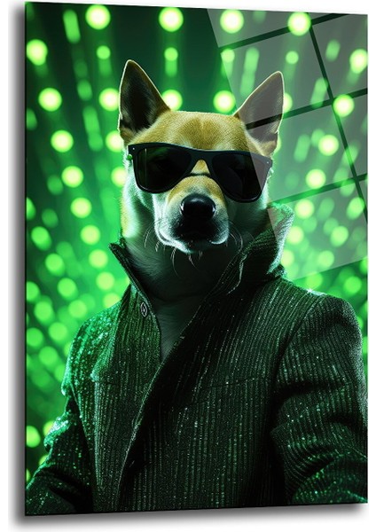 Matri̇x Dogecoi̇n,doge, Dekorati̇f Di̇key Cam Tablo