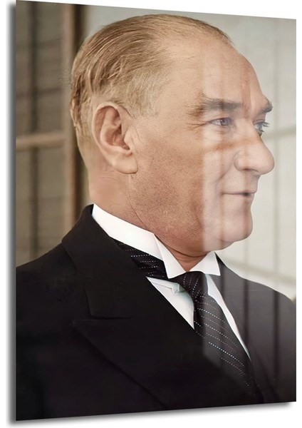 Atatürk Dekorati̇f Di̇key Cam Tablo