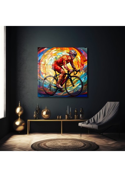 Bisiklet Vitray Kare Cam Tablo modelleri