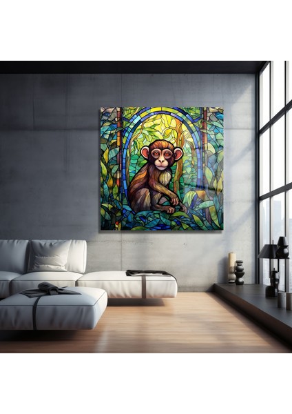 Vitray Maymun Kare Cam Tablo indirimleri