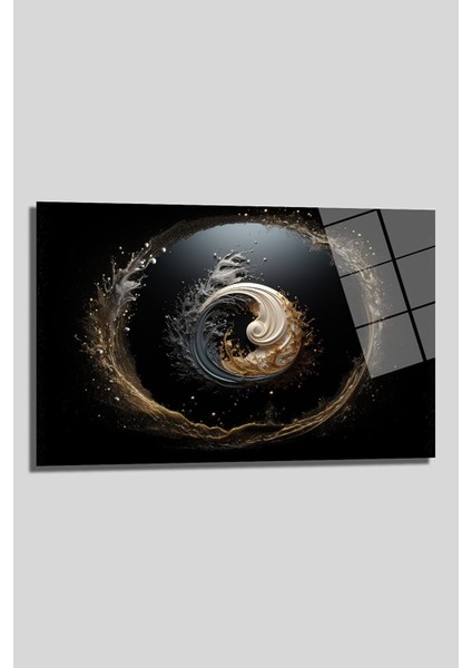 Splash Art Dekorati̇f Yatay Cam Tablo, Ev, Ofi̇s Dekorasyon