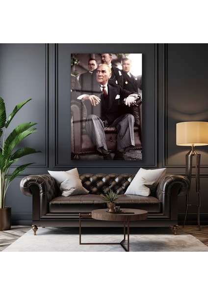 Atatürk Dekorati̇f Di̇key Cam Tablo modelleri