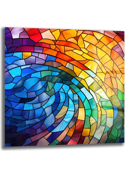 Vitray Dalga Kare Cam Tablo
