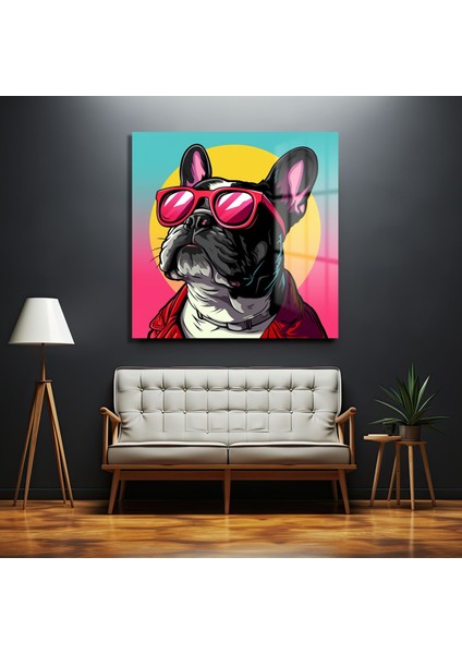 Renkli French Bulldog Cam Tablo modelleri