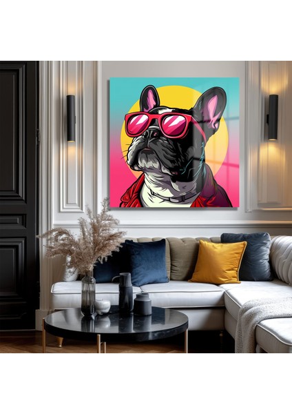 Renkli French Bulldog Cam Tablo indirimleri