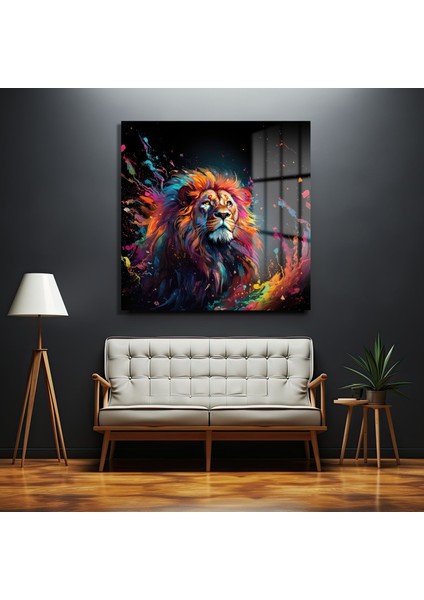 Renkli̇ Aslan Kare Cam Tablo fırsatları
