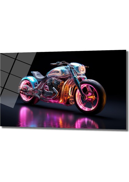 Neon Motor Dekorati̇f Yatay Cam Tablo, Ev Dekorasyonu fiyatları