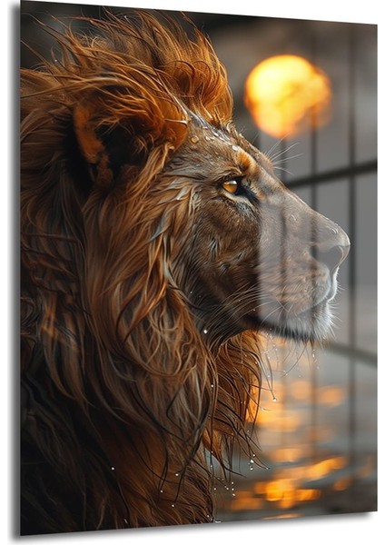 Aslan Dekorati̇f Di̇key Cam Tablo
