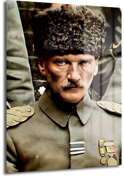 Atatürk Dekorati̇f Di̇key Cam Tablo