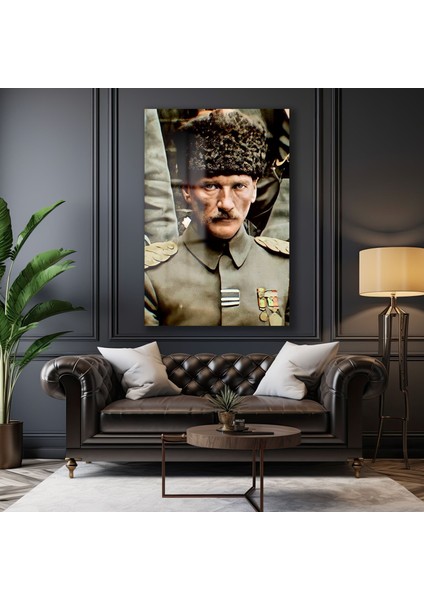 Atatürk Dekorati̇f Di̇key Cam Tablo modelleri