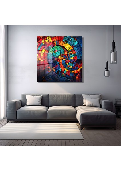 Spiral Vitray Kare Cam Tablo fırsatları