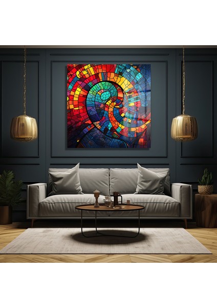 Spiral Vitray Kare Cam Tablo indirimleri