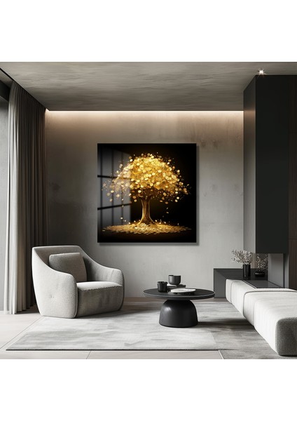 Altın Ağacı Kare Cam Tablo fırsatları