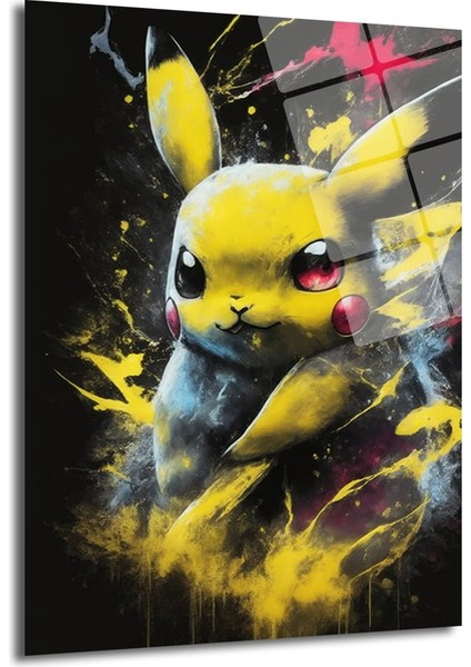 Pikachu Dekorati̇f Di̇key Cam Tablo