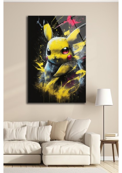 Pikachu Dekorati̇f Di̇key Cam Tablo fiyatları