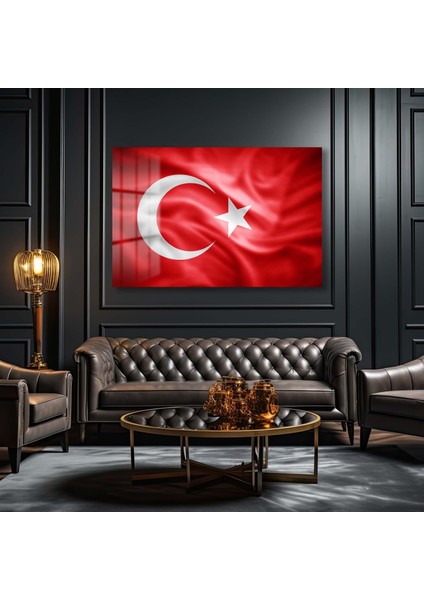 Türk Bayraği 9 Yatay Cam Tablo indirimleri