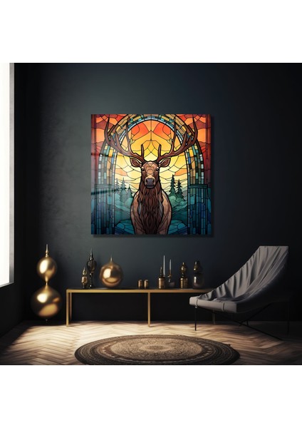 Geyik Kare Cam Tablo modelleri