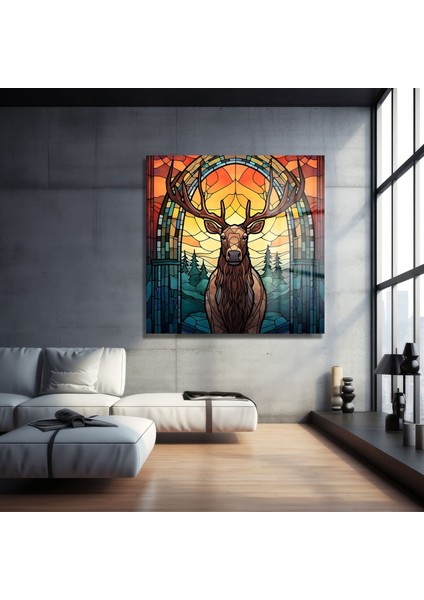 Geyik Kare Cam Tablo indirimleri