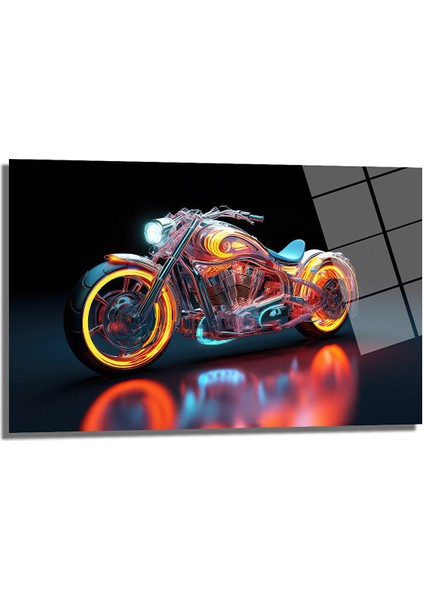 Motor Dekorati̇f Yatay Cam Tablo, Ev Dekorasyonu