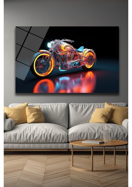 Motor Dekorati̇f Yatay Cam Tablo, Ev Dekorasyonu modelleri