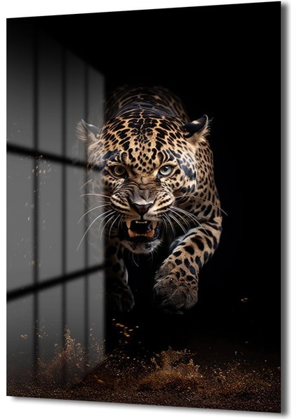 Jaguar Dekorati̇f Di̇key Cam Tablo, Ev Dekorasyon, Ofi̇s Dekorasyon fiyatları
