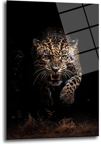 Jaguar Dekorati̇f Di̇key Cam Tablo, Ev Dekorasyon, Ofi̇s Dekorasyon indirimleri