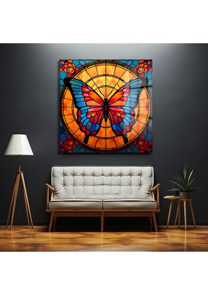 Vitray Kelebek Kare Cam Tablo fırsatları