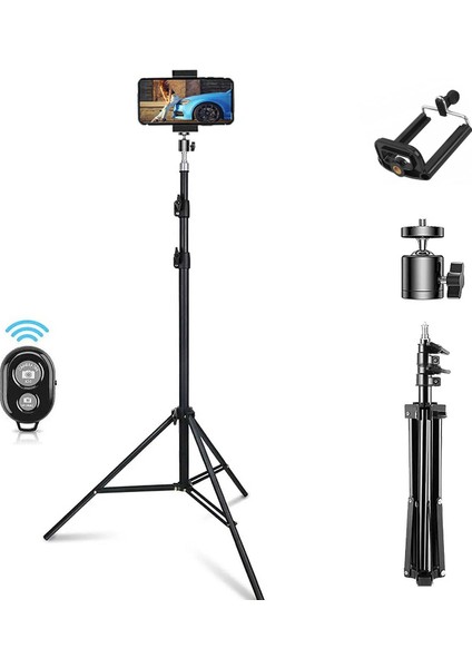 Xiaomi Redmi Mi Poco Telefonlar ile Uyumlu Bluetooth Kumandalı Alüminyum Tripod 2m FC576