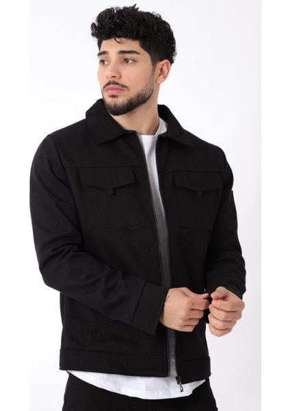 Göğüs Kapaklı Rahat Keten Mevsimlik Mont Pldp 2949_60292