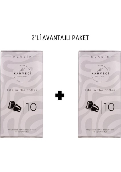 Nespresso Uyumlu Kapsül Kahve Klasik 2'li Avantajlı Paket