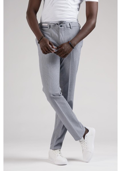 Slimfit Beli Yarım Lastikli ve Iplikli Ince Çizgili Yazlık Jogger Pantolon fiyatları