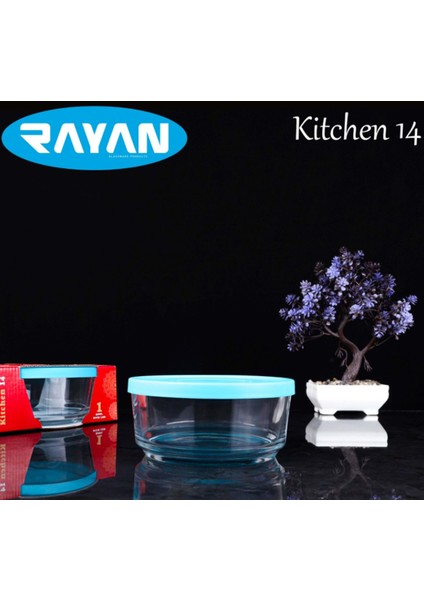 Kitchen Plastik Kapaklı 14 cm Saklama Kabı Cam