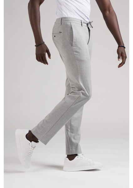 Slimfit Beli Lastikli ve Iplikli Jogger Düz Kumaş Pantolon modelleri