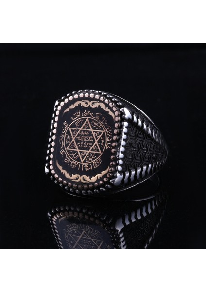925 Ayar Gümüş Pençe Motifli Mührü Süleyman Erkek Yüzük