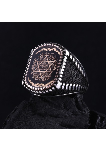 925 Ayar Gümüş Pençe Motifli Mührü Süleyman Erkek Yüzük fiyatları