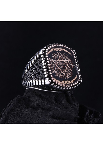 925 Ayar Gümüş Pençe Motifli Mührü Süleyman Erkek Yüzük modelleri