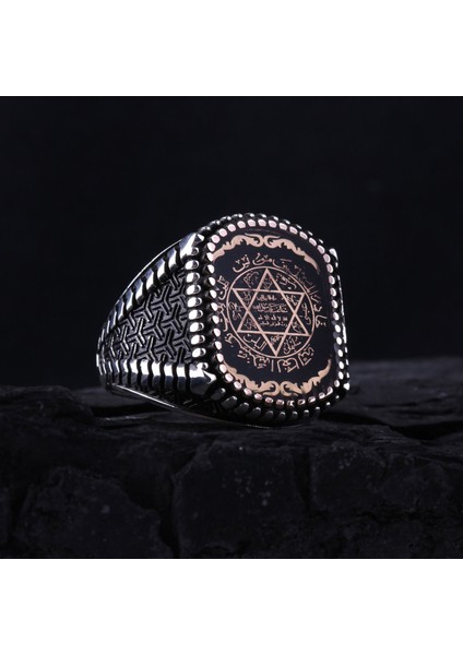 925 Ayar Gümüş Pençe Motifli Mührü Süleyman Erkek Yüzük indirimleri