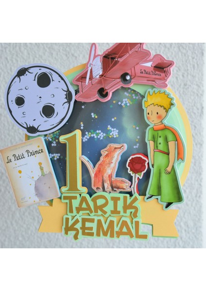 Küçük Prens Temalı Kişiye Özel Erkek Çocuk Doğum Günü Pasta Süsü (21X20CM) indirimleri