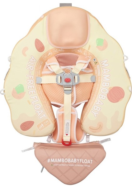 Mambobaby Bebekler Için Dondurma Desenli Güneş Korumalı -Gölgelikli Emniyet Kilitli Güvenli Çocuk Yüzme Can Simidi