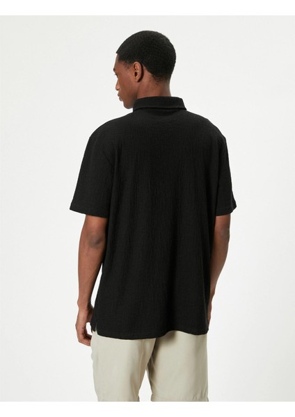 4SAM10001MK 999 Sıyah Erkek Jersey Kısa Kollu Basıc Polo T-Shırt fırsatları