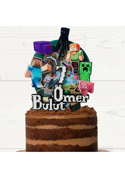 Cake Topper Video Game Temalı Kişiye Özel Erkek Çocuk Doğum Günü Pasta Süsü (22X20CM)