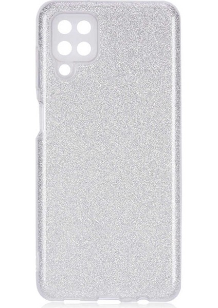 Samsung Galaxy A12 Kılıf Simli Renkli Silikon