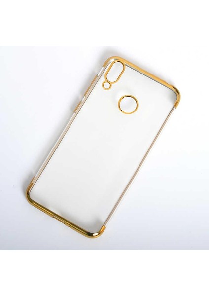 Huawei Honor 8c Köşeleri Renkli Şeffaf Kamera Korumalı Kılıf