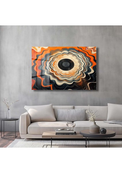 Dekorati̇f Soyut Yatay Cam Tablo modelleri