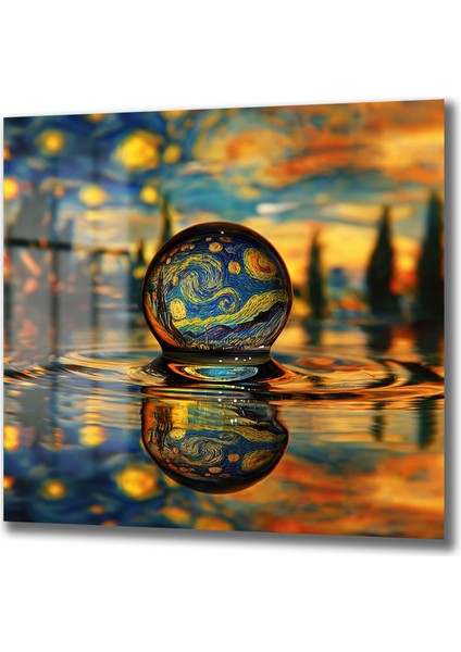 Damla Van Gogh Kare Cam Tablo
