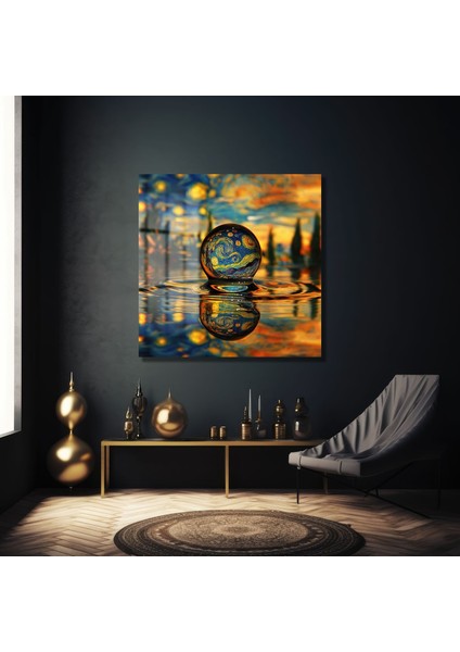 Damla Van Gogh Kare Cam Tablo