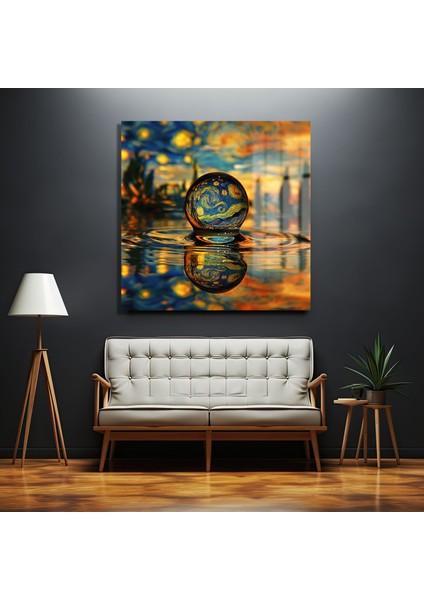 Damla Van Gogh Kare Cam Tablo